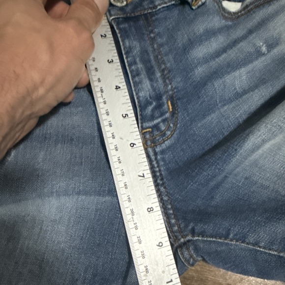 Eunina Comfort Skinny Denim Jeans Juniors 11 Blue Mid Rise Dark Wash Distressed - Picture 7 of 8